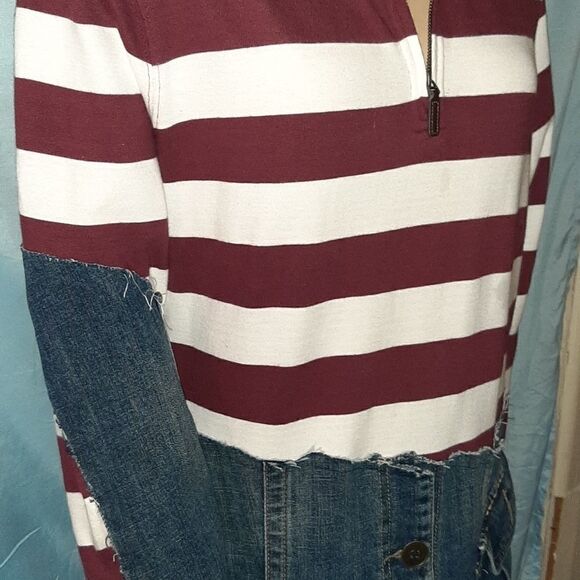 J. Crew Mercantile long sleeve denim and stripes - Picture 5 of 8